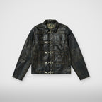Thug Club Bio Soldier Leather Jacket in black