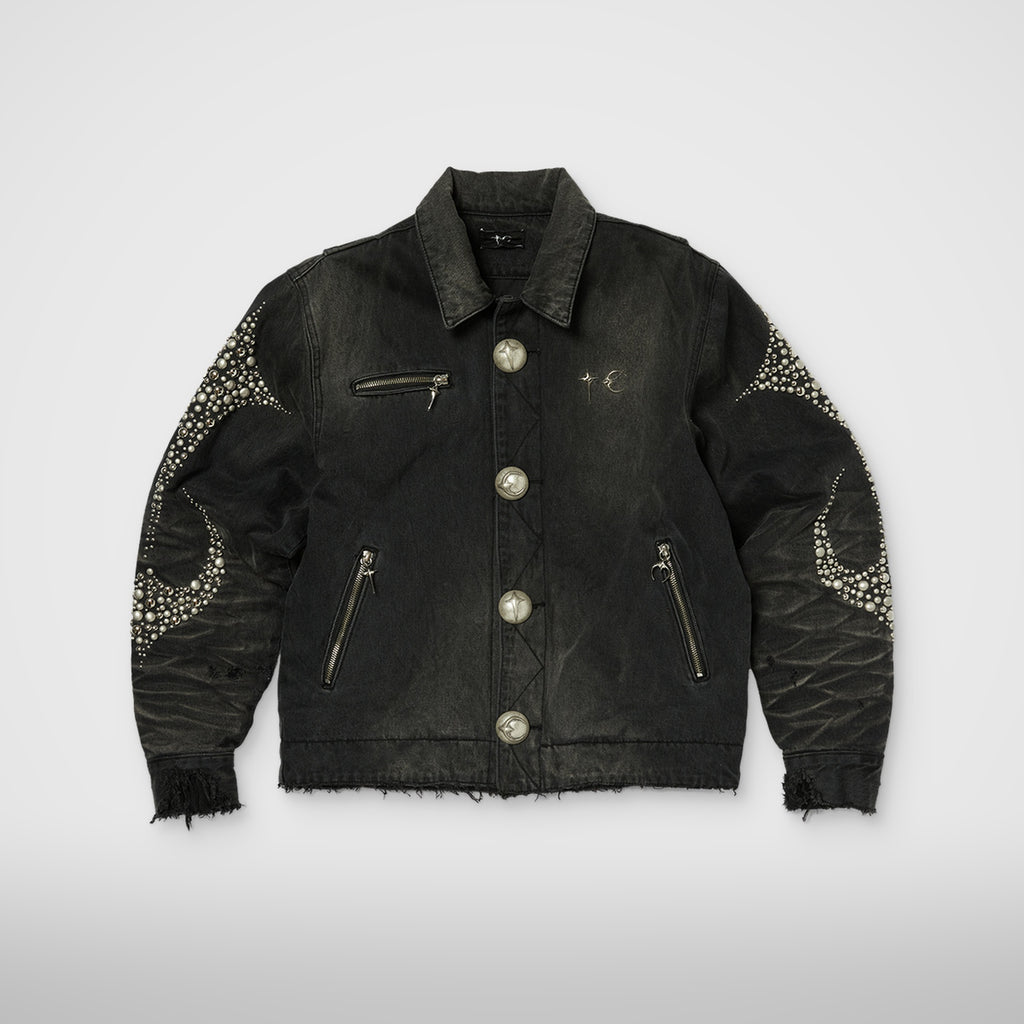 Thug Club Iron Steel Focus Denim Jacket in black