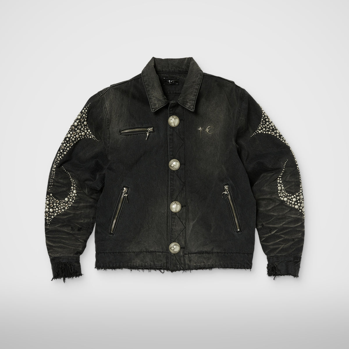 Thug Club Iron Steel Focus Denim Jacket in black