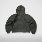 Thug Club Bulk Shoulder Gladiator Zip-Up Hoodie in charcoal