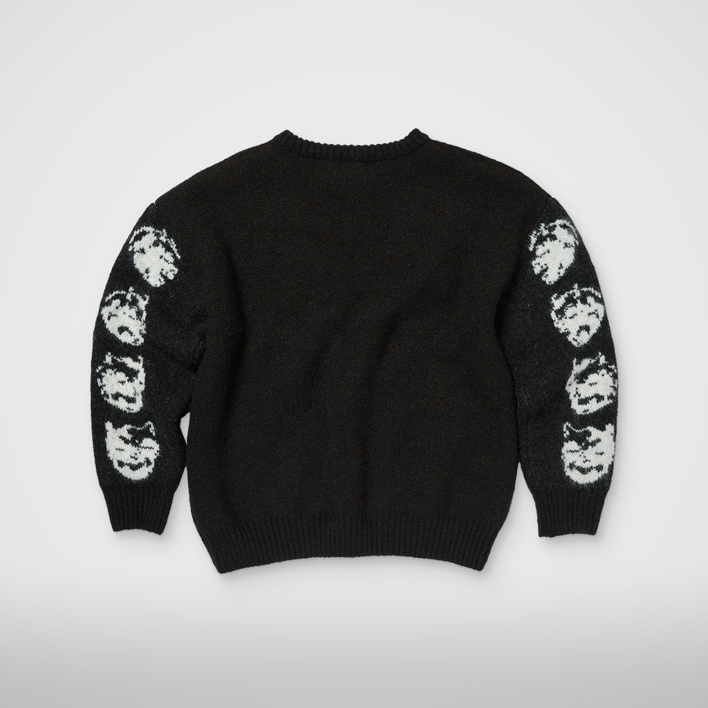 Thug Club TC Bone Cross Knit Sweater in black, view 2 of 4