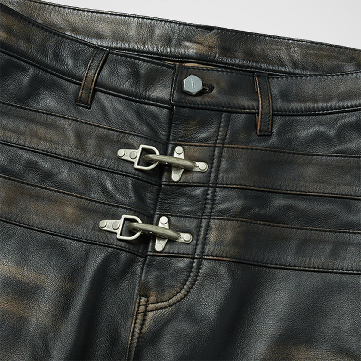 Thug Club Bio Soldier Leather Pants in black, view 3 of 7