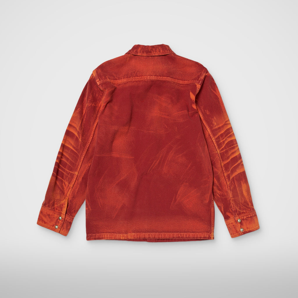 Thug Club TC Two Tone Washed Shirt in red, back view