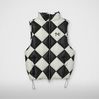 Thug Club Checkmate Puffer Vest in black/ivory