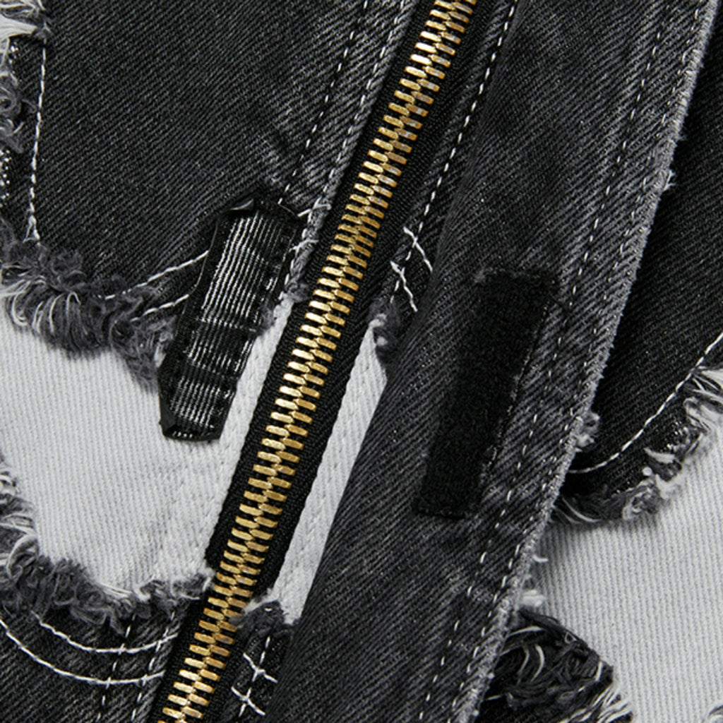 Thug Club Cave Denim Vest in blk/wht, view 4 of 10