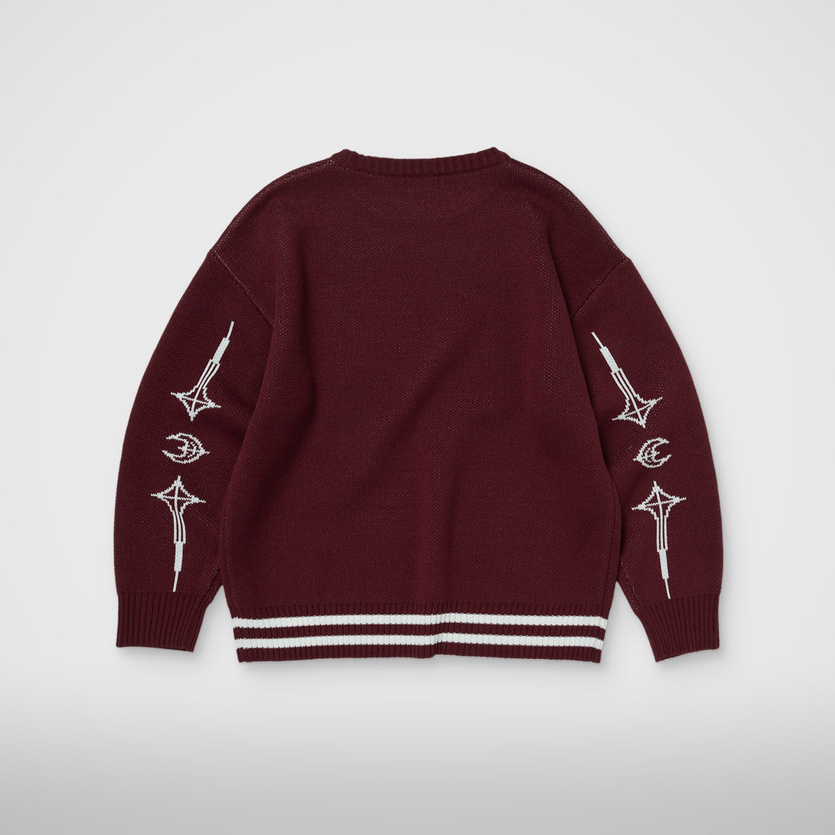 Thug Club TC Bone Knit Sweater in wine/white, view 2 of 2