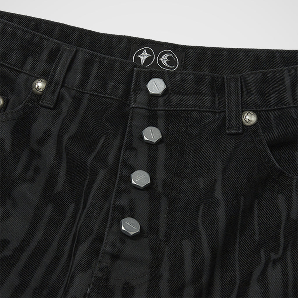 Thug Club Blood Lazered Denim Pants in black, view 4 of 7