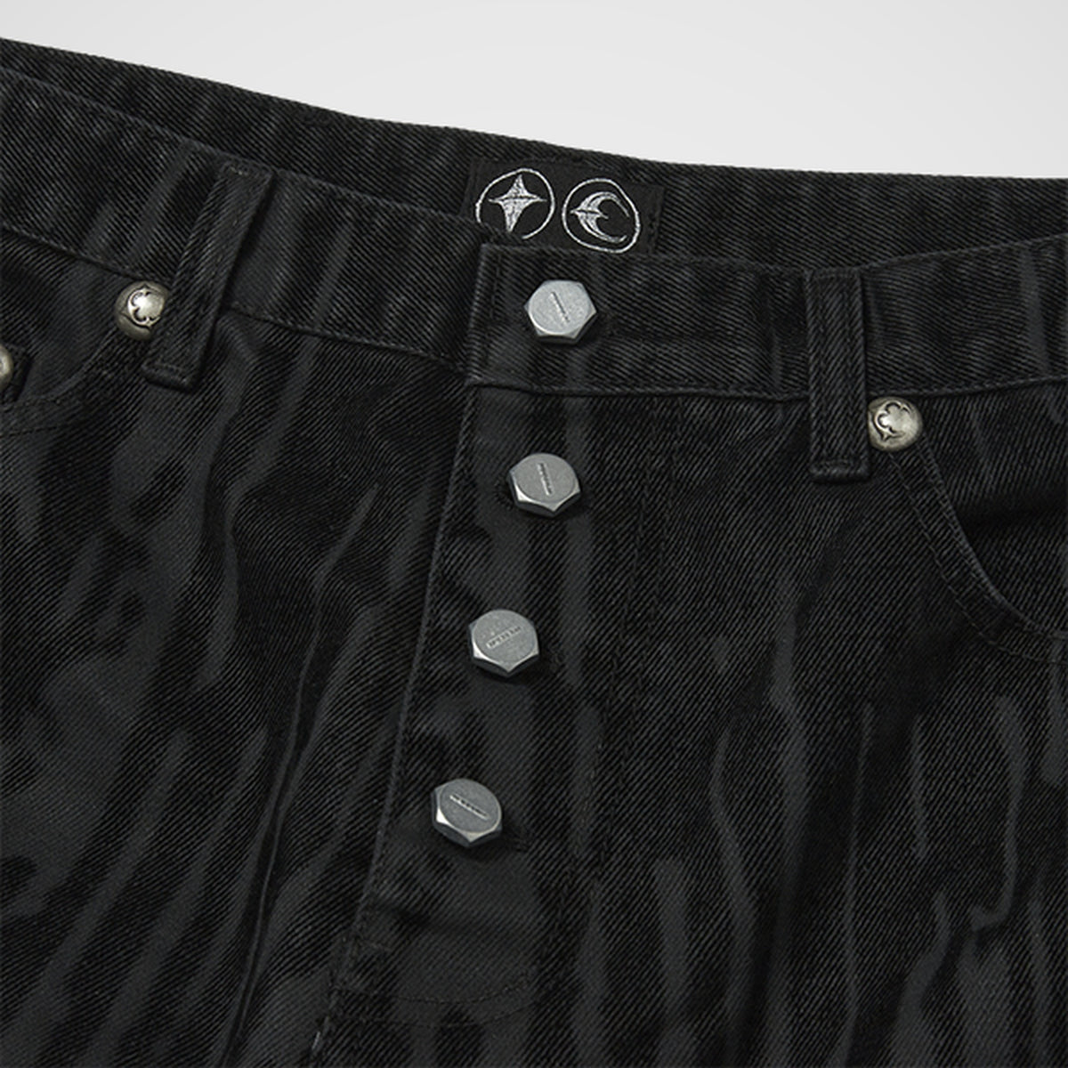 Thug Club Blood Lazered Denim Pants in black, view 4 of 7