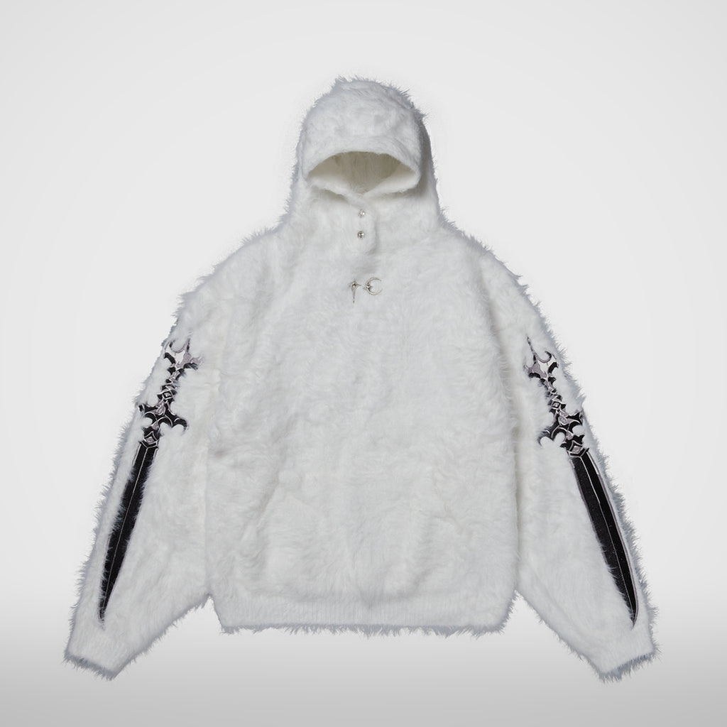 Thug Club Pack Fur Sword Hoodie in white