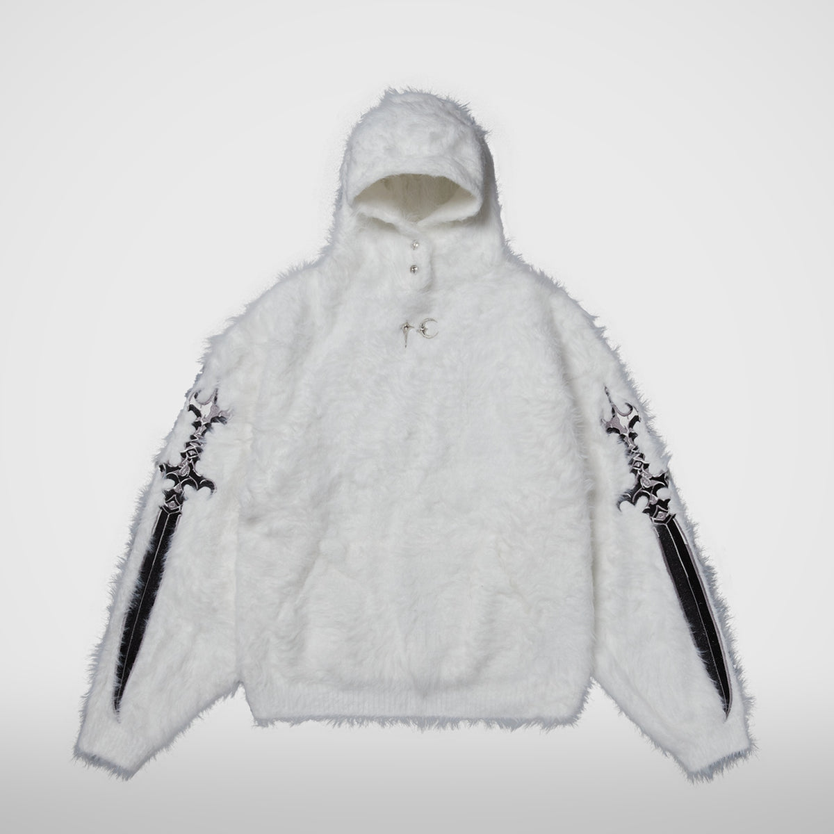 Thug Club Pack Fur Sword Hoodie in white