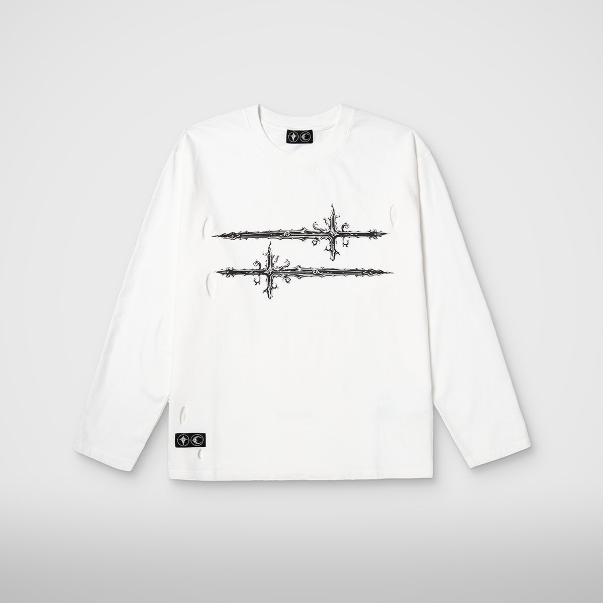 Thug Club Cross T Long Sleeve in white