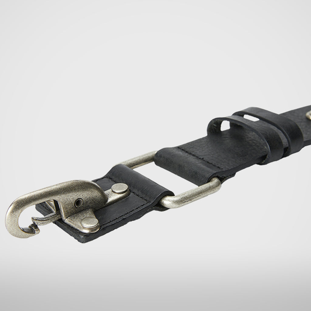 Thug Club Full Metal Leather Belt in black, view 6 of 6