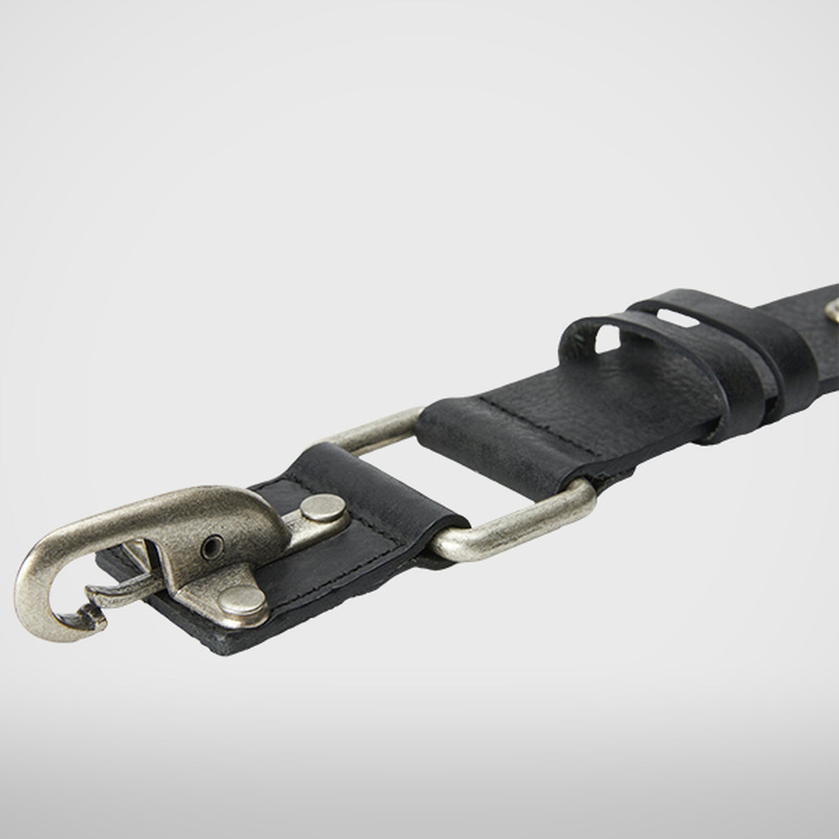 Thug Club Full Metal Leather Belt in black, view 6 of 6
