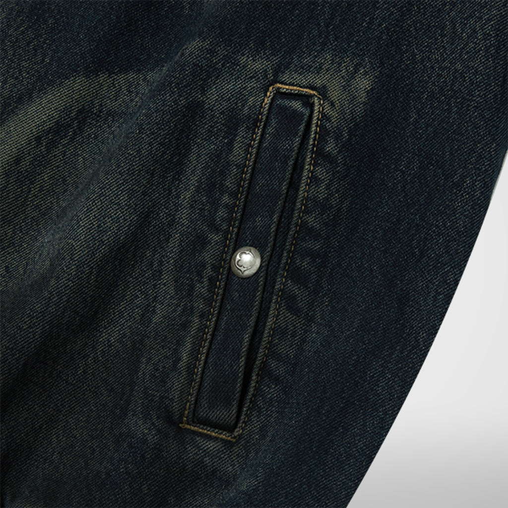 Thug Club Basic Emblem Denim Jacket in blue, view 5 of 7