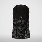 Thug Club TC Destroyed Crochet Tail Hat in black, view 3 of 3