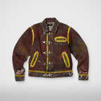 Thug Club Red Washed Painted Line Jacket in denim black