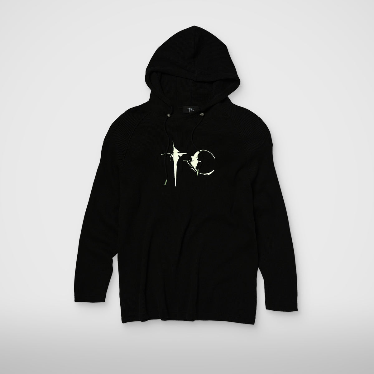 Thug Club Bulk Shoulder Glow In The Dark Hoodie in black, view 2 of 8