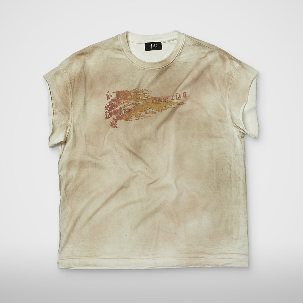 Thug Club Burnshot Slit Sleeve in ivory