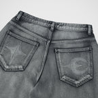 Thug Club Double Knee Denim Shorts in black, view 5 of 5