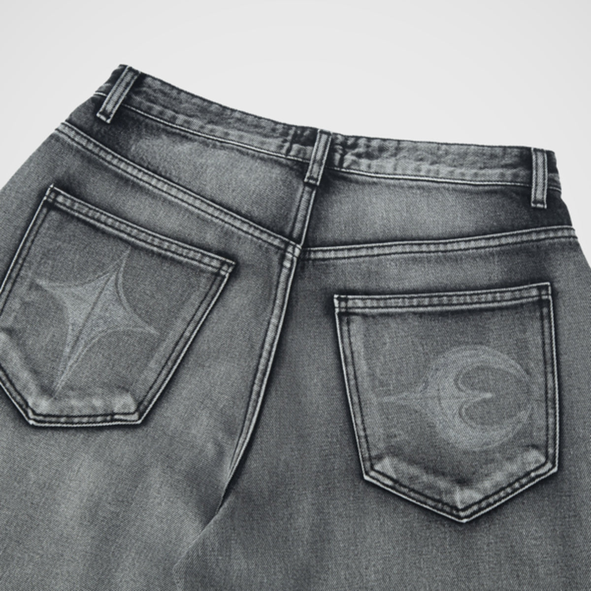Thug Club Double Knee Denim Shorts in black, view 5 of 5
