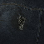 Thug Club Burn Down Denim Jacket in blue, view 8 of 9