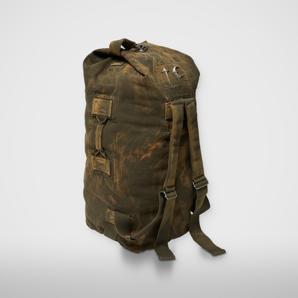 Thug Club Two Tone Washed Canvas Duffle Bag in olive, view 2 of 4
