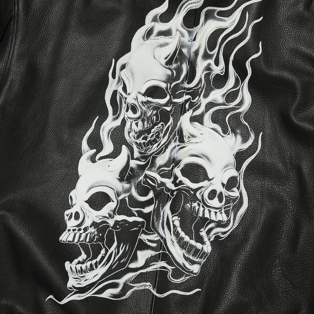 TC HOTHEAD THREE RIDING SKULL LEATHER JACKET
