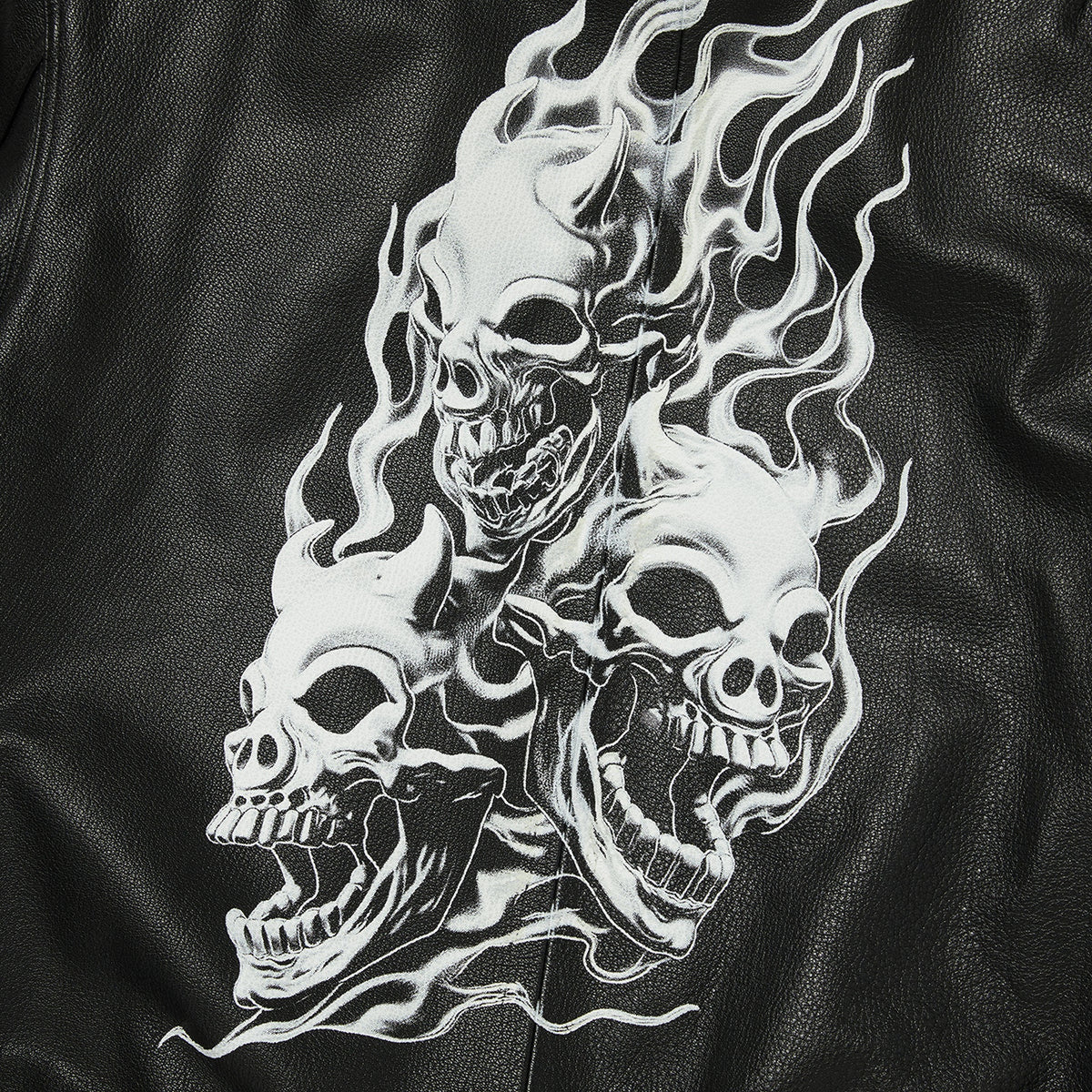 TC HOTHEAD THREE RIDING SKULL LEATHER JACKET
