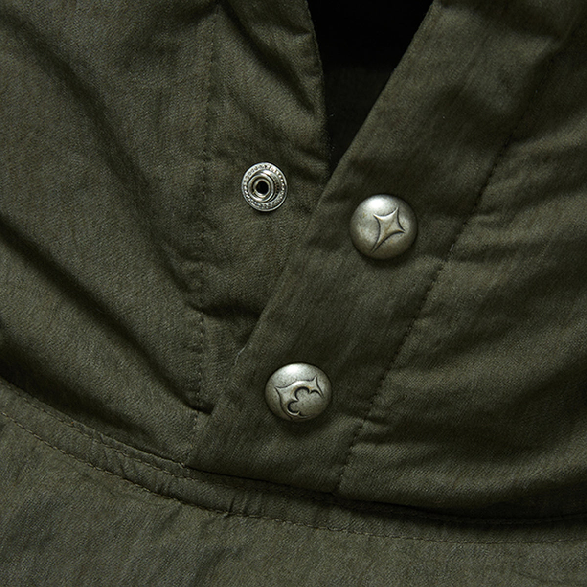 Thug Club Armor Down Hoodie in khaki, view 5 of 7