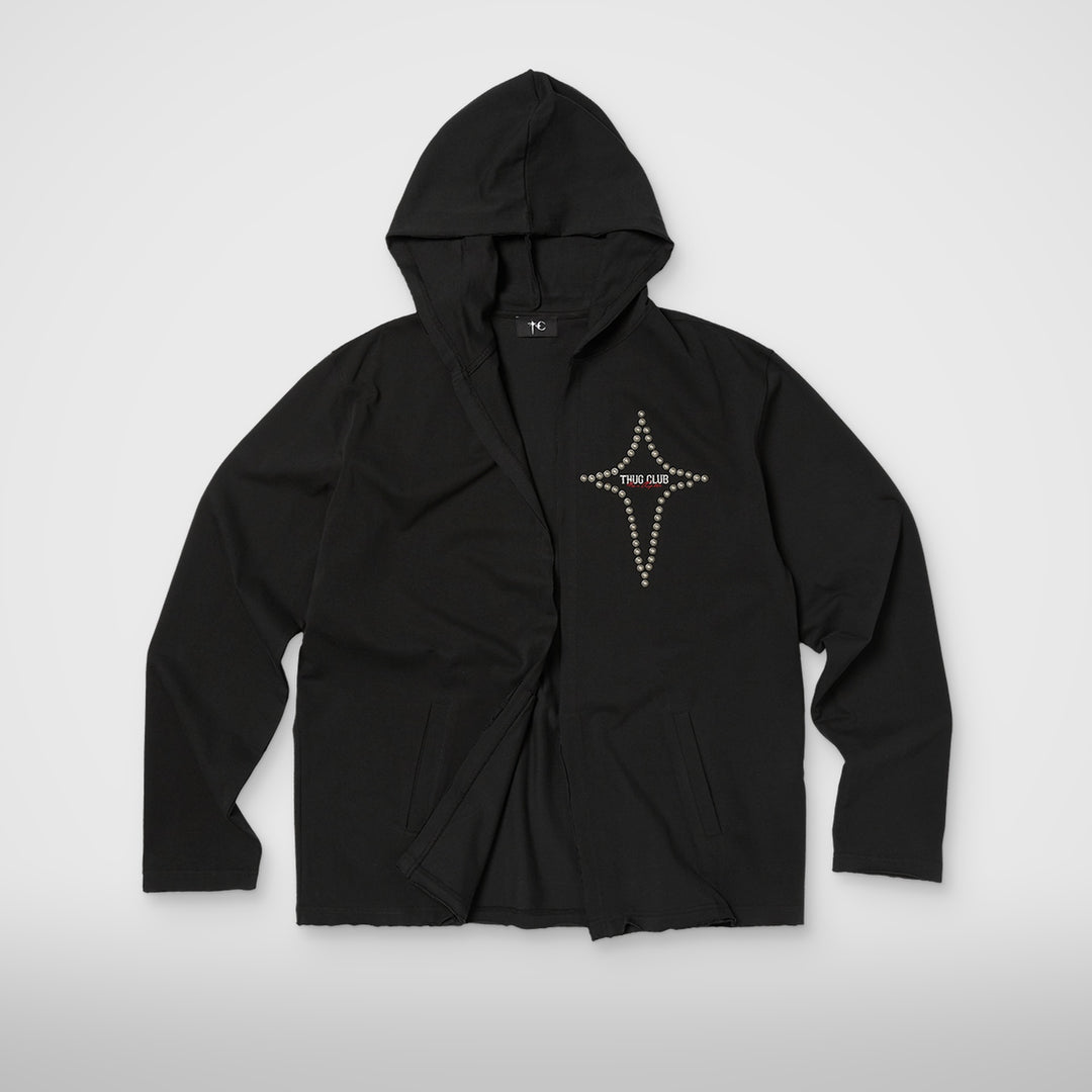 T-Studded Cutout Hoodie