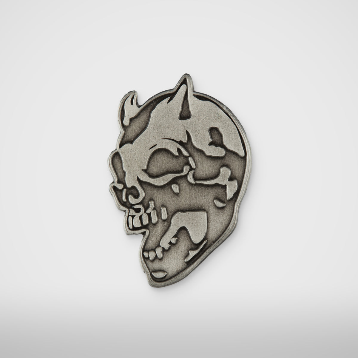 Thug Club TC Riding Skull Brooch in silver, view 2 of 4