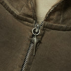 Thug Club Creed Scarf Hooded Zip-Up Hoodie in beige, view 3 of 4