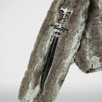 Thug Club Jindo Mix Fur Jacket in ivory, view 7 of 8
