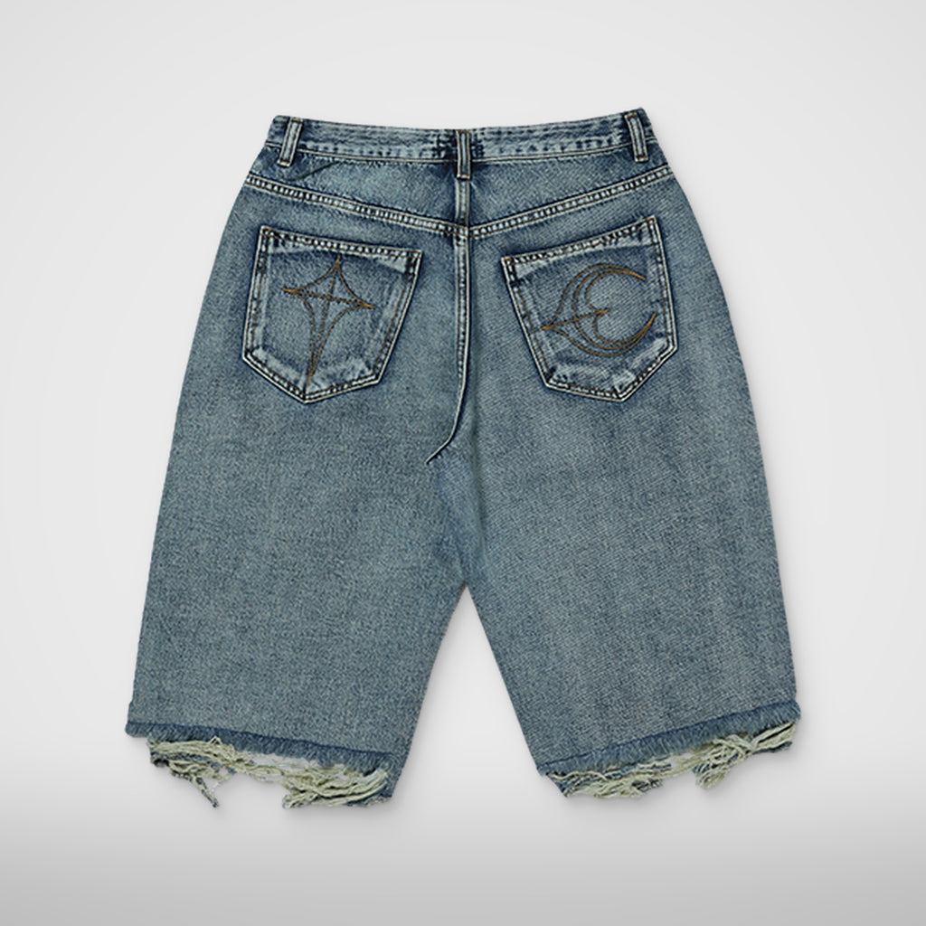 Thug Club Double Knee Damage Shorts in blue, view 2 of 6