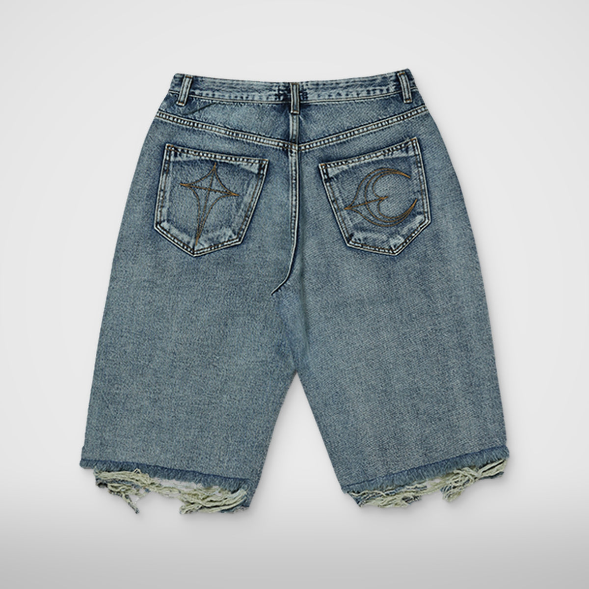 Thug Club Double Knee Damage Shorts in blue, view 2 of 6