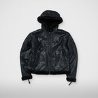 Thug Club TC Reversible Shearling Jacket in black, front view