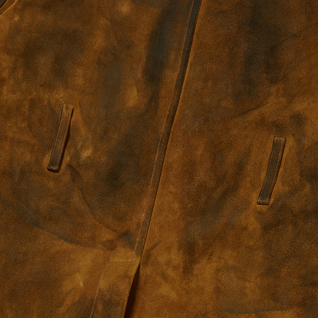 Thug Club Bio Soldier Leather Trench Coat in camel, view 4 of 11