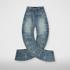 Thug Club TC Laser Washed Parkour Denim Pants in blue, front view
