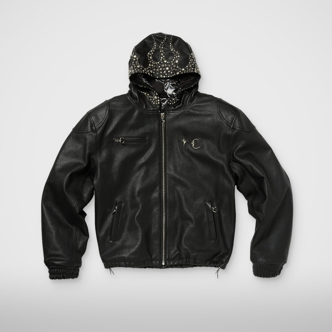 TC HOTHEAD THREE RIDING SKULL LEATHER JACKET