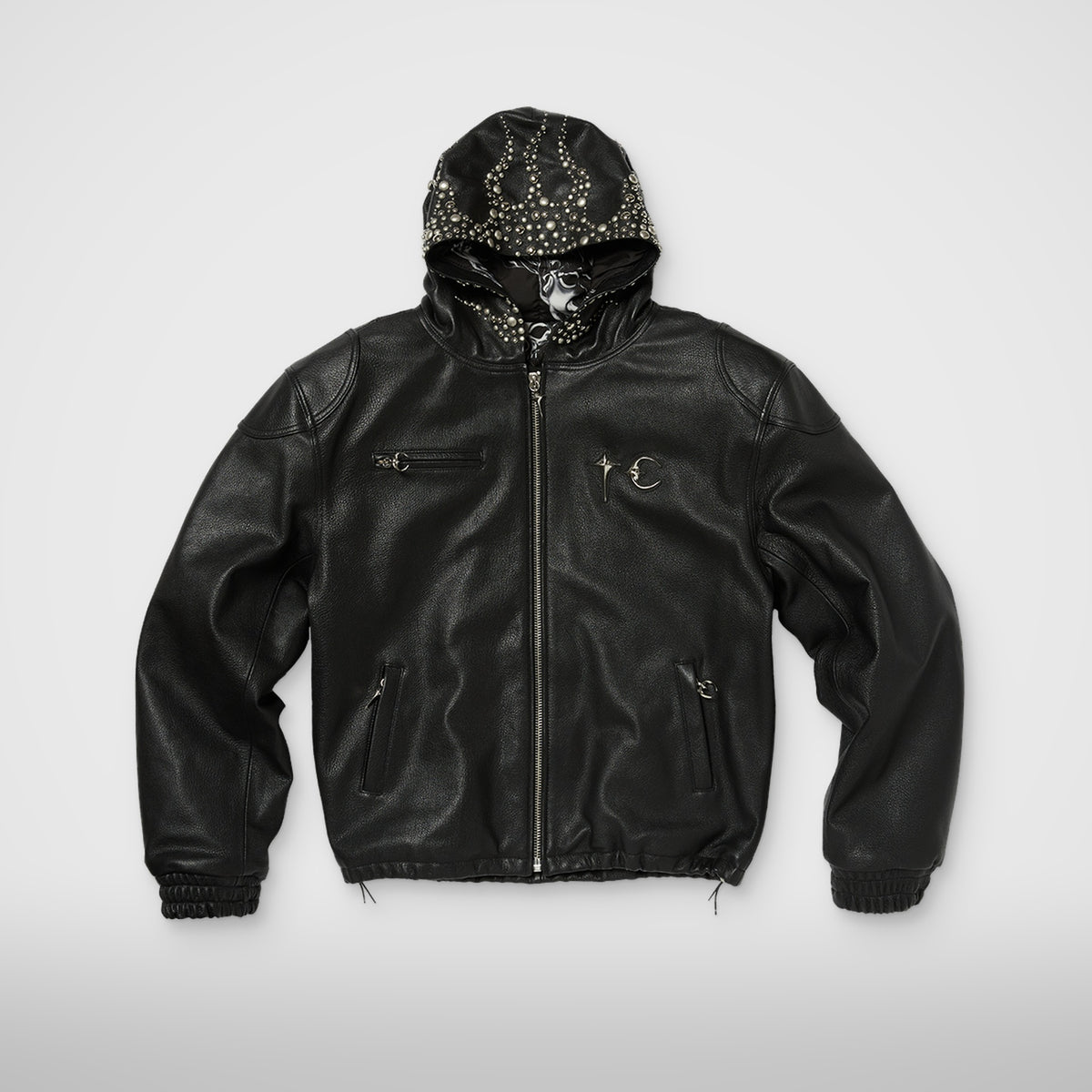 TC HOTHEAD THREE RIDING SKULL LEATHER JACKET
