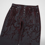 Thug Club Blood Lazered Denim Pants in red, view 3 of 7