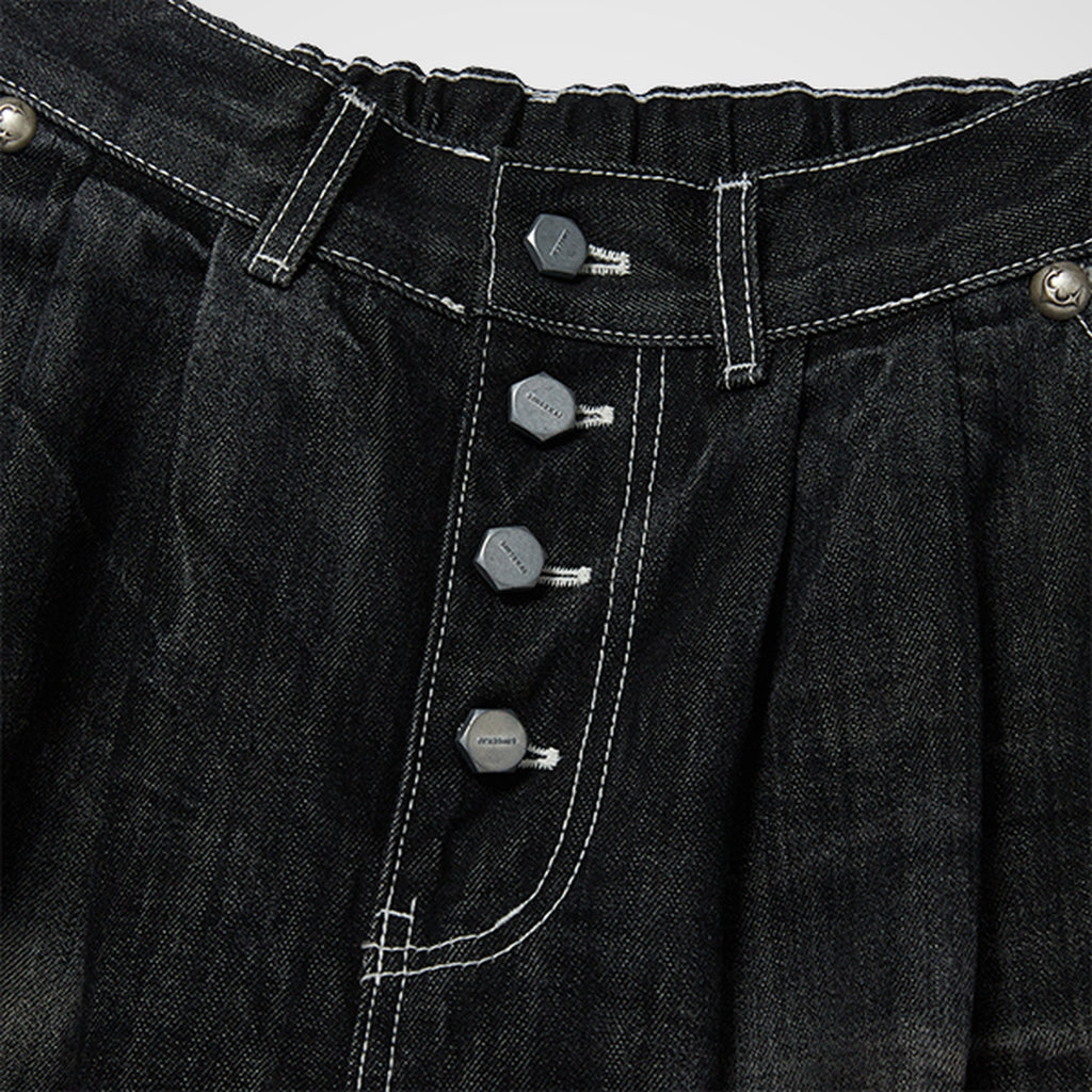 Thug Club Double Knee Denim Pants in black, view 3 of 8