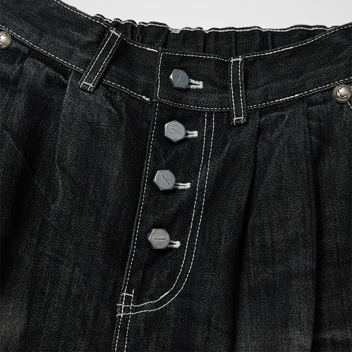 Thug Club Double Knee Denim Pants in black, view 3 of 8