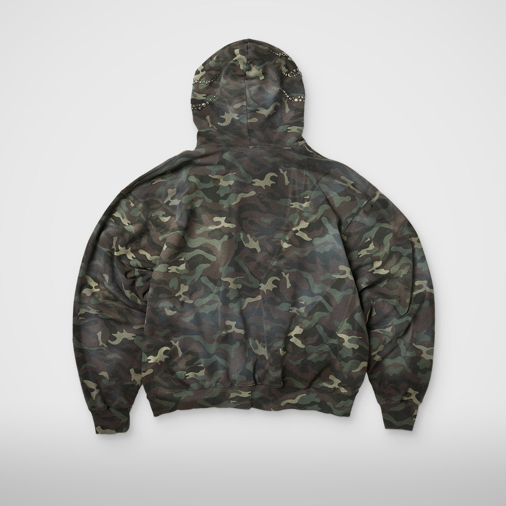 Thug Club Hotheaded Riding Skull Hoodie in camo, view 2 of 6