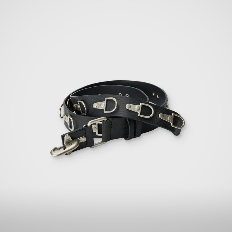 Thug Club Full Metal Leather Belt in black