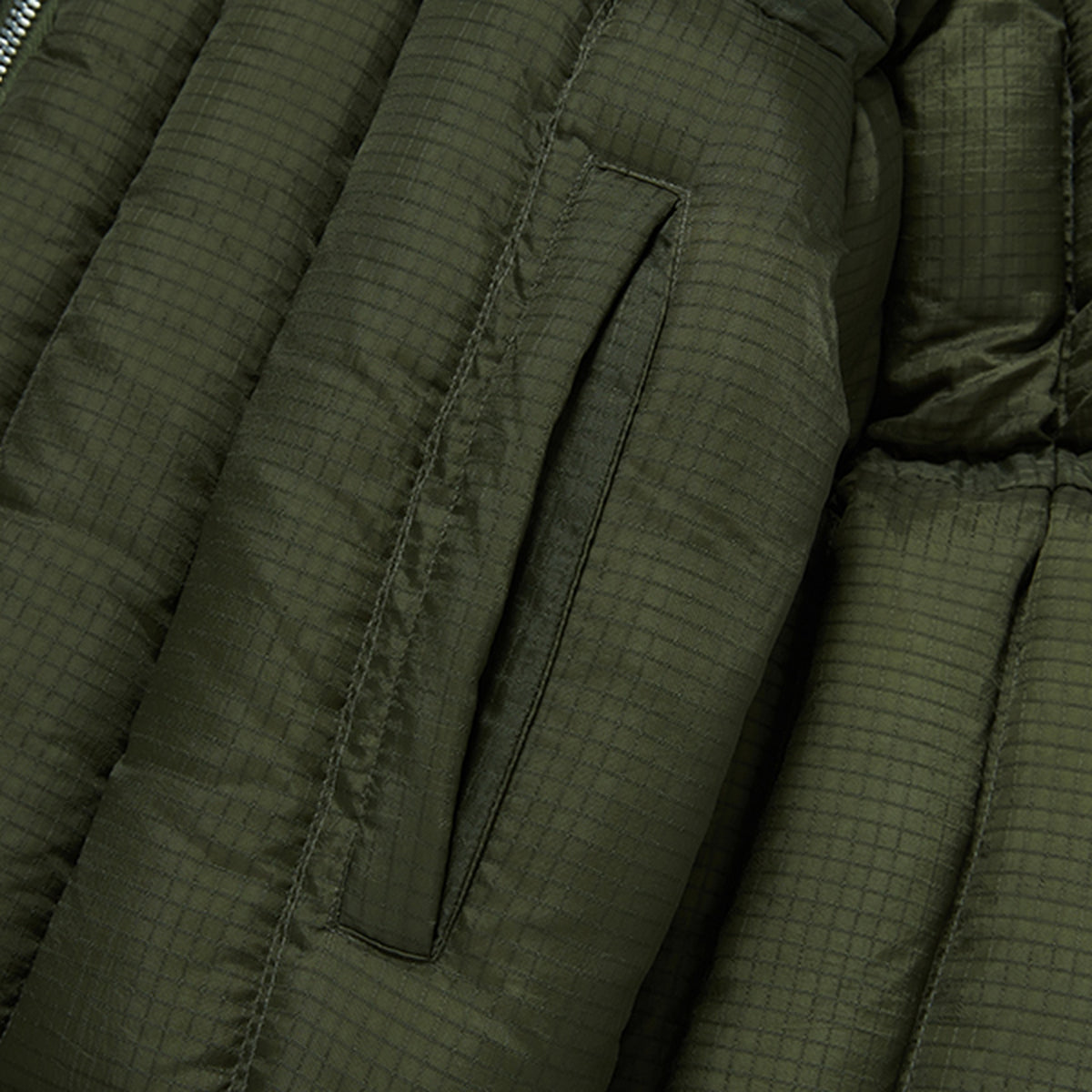 Thug Club War Life Down Jacket in khaki, view 8 of 9