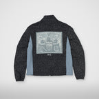 Thug Club Devil Peace Patch Knit Jacket in navy
