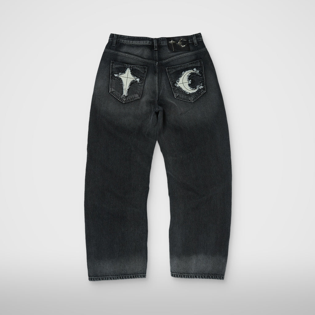 Thug Club TC Bone Leather Denim Pants in black, view 2 of 2