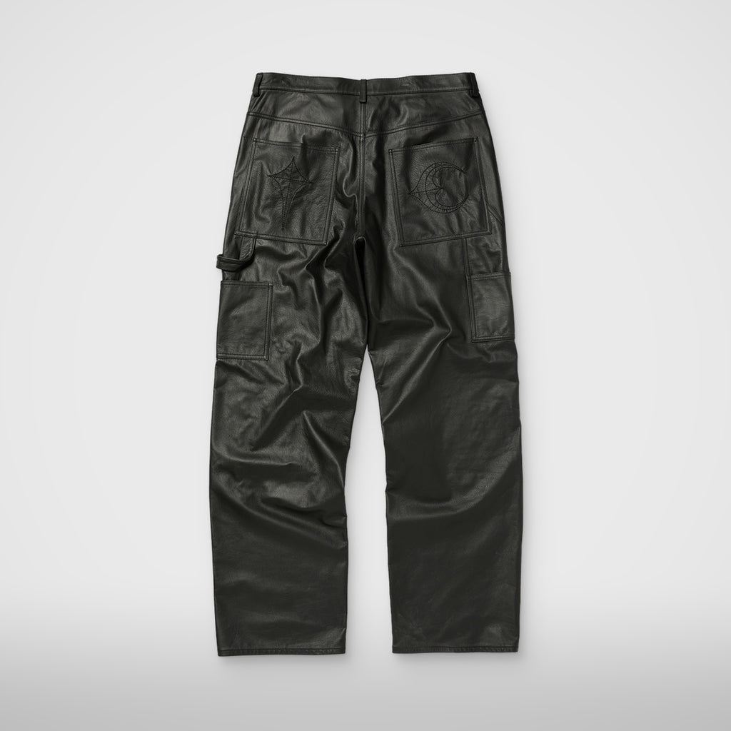 Thug Club TC Leather Studed Work Pants in black, view 2 of 10