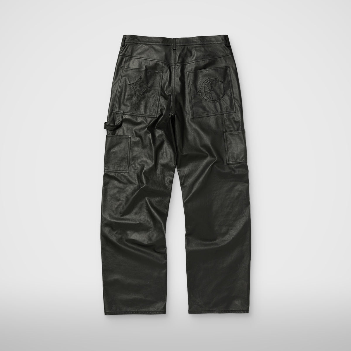 Thug Club TC Leather Studed Work Pants in black, view 2 of 10